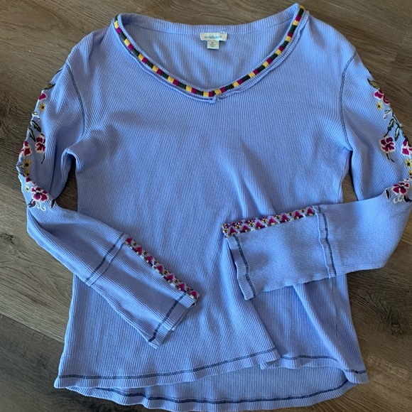 Sundance Tops - Sundance Snowstitch Embroidered Long Sleeve Thermal Shirt i